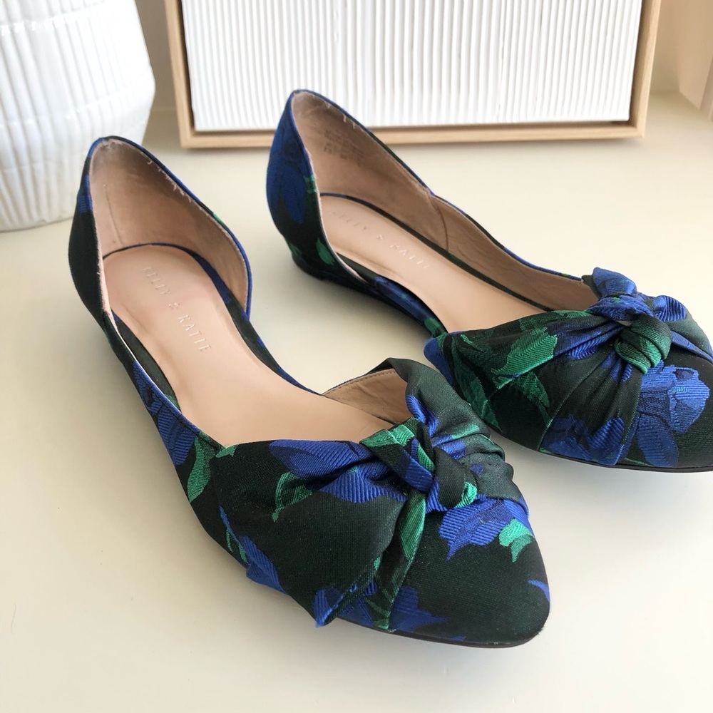 Kelly and Katie Floral Flats with bow detail - Picture 8 of 16